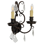 Louis 15th 2 Light Crystal Wall Light