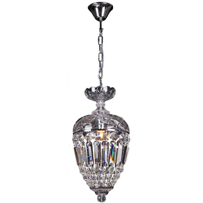 Mozart Crystal Basket Pendant Light in Chrome