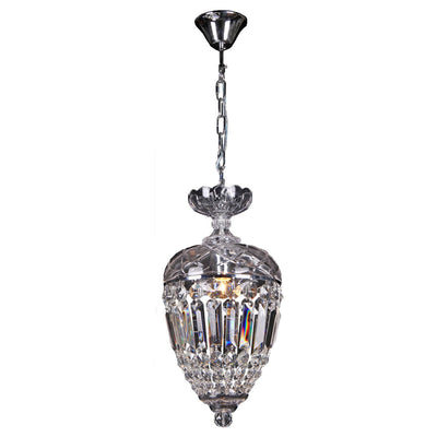 Mozart Crystal Basket Pendant Light in Chrome