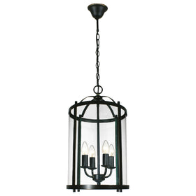 MANOR LARGE 4LT PENDANT - BRONZE with beautiful design by Lode Lighting