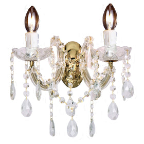 Zurich 2 Light Crystal Glass Wall Light by Lode Lighting