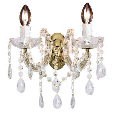 Zurich 2 Light Crystal Glass Wall Light by Lode Lighting