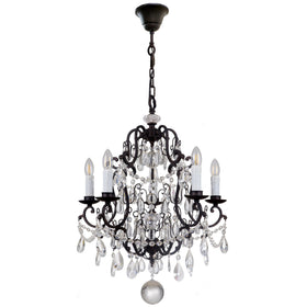 Salzburg 5 Light Crystal Pendant Light Bronze