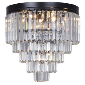 Celestial 40cm Flush 6 Light 5 Tier Crystal Glass Chandelier by Lode Lighting