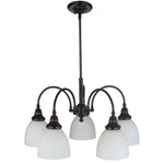 Benson 5lts Bronze Facing Down Pendant Light