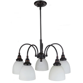 Benson 5lts Bronze Facing Down Pendant Light