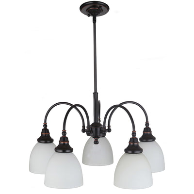 Benson 5lts Bronze Facing Down Pendant Light