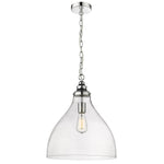 Keys Pendant Light Large 1Lt Chrome/Clear Glass