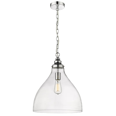 Keys Pendant Light Large 1Lt Chrome/Clear Glass