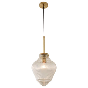 RIDGE SINGLE 1LT SATIN BRASS - PENDANT with beautiful design by Lode Lighting