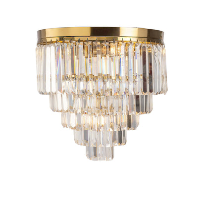 Celestial 40cm Flush 6 Light 5 Tier Crystal Glass Chandelier by Lode Lighting