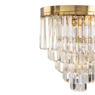 Celestial 40cm Flush 6 Light 5 Tier Crystal Glass Chandelier by Lode Lighting