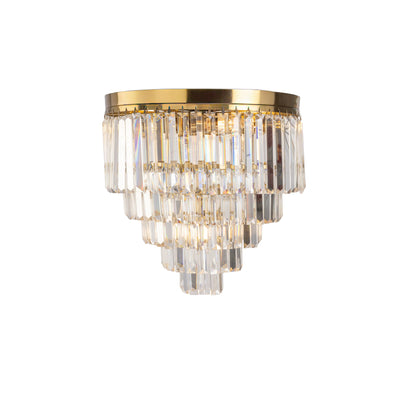 Celestial 40cm Flush 6 Light 5 Tier Crystal Glass Chandelier by Lode Lighting