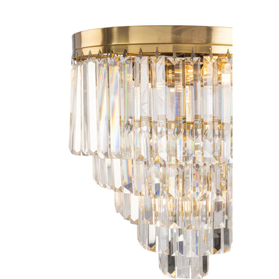 Celestial 40cm Flush 6 Light 5 Tier Crystal Glass Chandelier by Lode Lighting