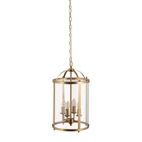Manor Large 4Lt Pendant Light Satin Brass by Lode Lighting