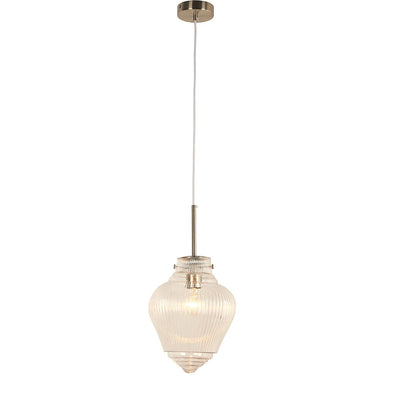 Ridge Pendant Light White Cord Brushed by Lode Lighting