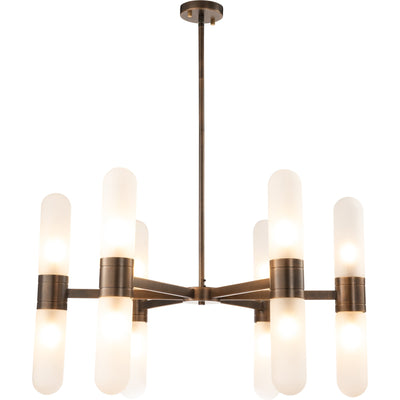 Hepburn 12 Light 6 Arm Pendant Antique Brass