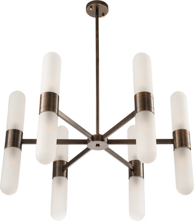 Hepburn 12 Light 6 Arm Pendant Antique Brass