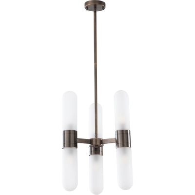 Hepburn 6 Light 3 Arm Pendant Antique Brass