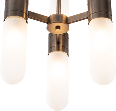 Hepburn 6 Light 3 Arm Pendant Antique Brass