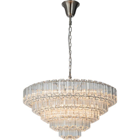 Calista Extra Large 85cm 12 Light 5 Tier Chandelier, Brushed by Lode Lighting
