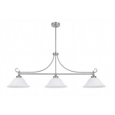 Dallas 3 Light Bench Pendant Brushed Nickel by Lode Lighting