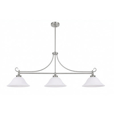 Dallas 3 Light Bench Pendant Brushed Nickel by Lode Lighting