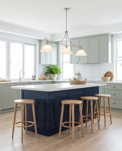 Dallas 3 Light Bench Pendant Brushed Nickel by Lode Lighting