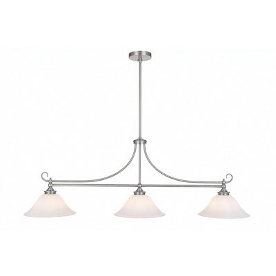 Dallas 3 Light Bench Pendant Brushed Nickel by Lode Lighting