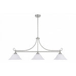 Dallas 3 Light Bench Pendant Brushed Nickel by Lode Lighting