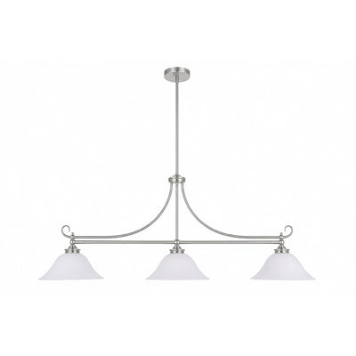 Dallas 3 Light Bench Pendant Brushed Nickel by Lode Lighting