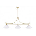 Dallas 3 Light Bench Pendant Satin Brass by Lode Lighting