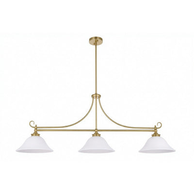 Dallas 3 Light Bench Pendant Satin Brass by Lode Lighting