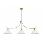 Dallas 3 Light Bench Pendant Satin Brass by Lode Lighting