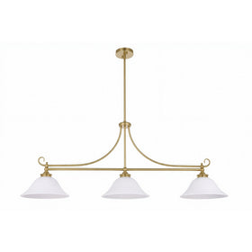 Dallas 3 Light Bench Pendant Satin Brass by Lode Lighting