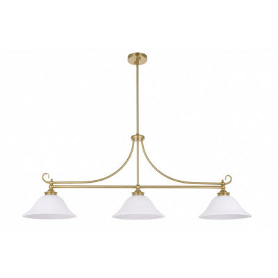 Dallas 3 Light Bench Pendant Satin Brass by Lode Lighting