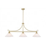 Dallas 3 Light Bench Pendant Satin Brass by Lode Lighting