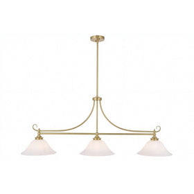 Dallas 3 Light Bench Pendant Satin Brass