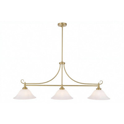 Dallas 3 Light Bench Pendant Satin Brass by Lode Lighting