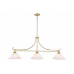 Dallas 3 Light Bench Pendant Satin Brass by Lode Lighting