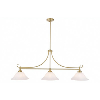 Dallas 3 Light Bench Pendant Satin Brass by Lode Lighting