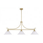Dallas 3 Light Bench Pendant Satin Brass by Lode Lighting