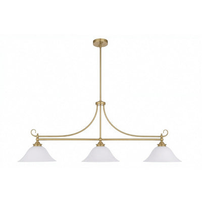 Dallas 3 Light Bench Pendant Satin Brass by Lode Lighting