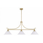 Dallas 3 Light Bench Pendant Satin Brass by Lode Lighting