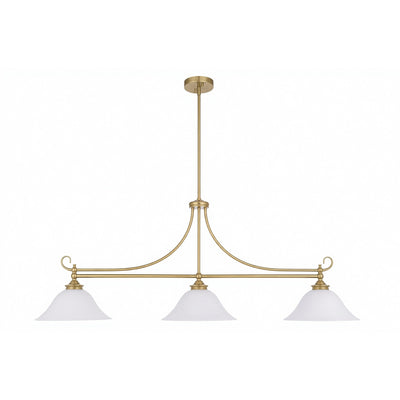 Dallas 3 Light Bench Pendant Satin Brass by Lode Lighting
