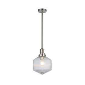 Jefferson Small Rod Pendant Clear Brushed by Lode Lighting