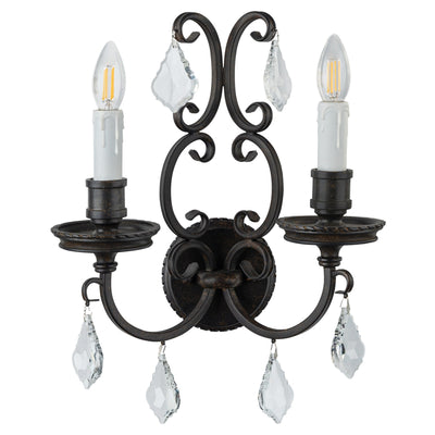 Louis 15th 2 Light Wall Bracket Candle Covers by Lode Lighting