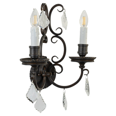 Louis 15th 2 Light Wall Bracket Candle Covers by Lode Lighting