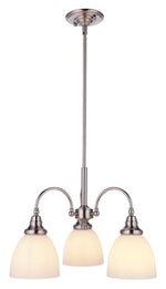 Benson 3 Light Pendant Arms Down Brushed Nickel by Lode Lighting