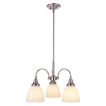 Benson 3 Light Pendant Arms Down Brushed Nickel by Lode Lighting
